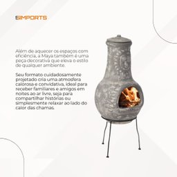 Lareira Maya Portátil em Pedra com Design Rústico para Jardins - 5