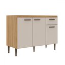 Ver imagem 1 de Balcão de Cozinha para Pia 120 Cm 3 Portas 1 Gaveta Ipê/cristalo - Decibal