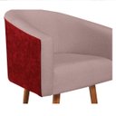 Ver imagem 5 de Kit 02 Poltronas Luiza Pés Palito Factor Vermelho e Linho - Doce Sonho Móveis KIT 2 POLTRONA POLTRON