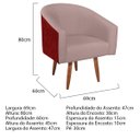 Ver imagem 6 de Kit 02 Poltronas Luiza Pés Palito Factor Vermelho e Linho - Doce Sonho Móveis KIT 2 POLTRONA POLTRON