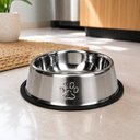 Ver imagem 3 de Comedouro Antiderrapante Inox 30cm para Cachorro e Gato Base Emborrachada Alta Durabilidade Buppy Pe