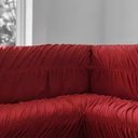 Ver imagem 2 de Capa para Sofá de Canto 5 Lugares Malha Elastica: Vermelho