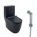 Ver imagem 1 de Kit Vaso Sanitário Monobloco Amazonita e Ducha Higiênica para Banheiro Apa - Preto e Prata