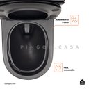 Ver imagem 3 de Kit Vaso Sanitário Monobloco Amazonita e Ducha Higiênica para Banheiro Apa - Preto e Prata