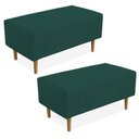 Ver imagem 1 de Kit 02 Puffs Cléo W01 Pés Palito 90 Cm Suede Verde Musgo
