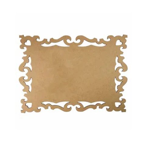 Kit com 3 Molduras em Mdf Retangular Lisa Coração Tamanho:40x29cm Cod:kitplm014