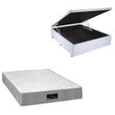Ver imagem 1 de Cama Box Baú Blindada com Colchão Riviera Molas Ensacadas 25cm:Corino Branco/Casal