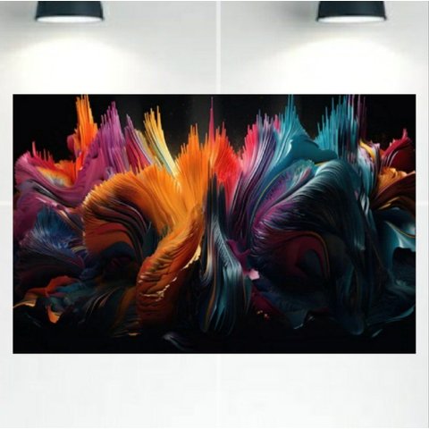 Quadro Decorativo Tela Canvas Abstratro Ref:qbab16 Lojall 120 X 80 Cm Borda Infinita