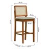 Banqueta Alta Bistrô Lyon Encosto Telinha Natural Madeira Maciça Assento Estofado - Amêndoa Linho - 3