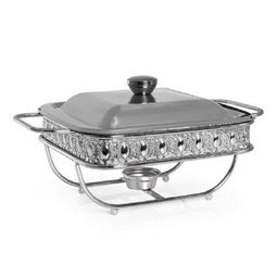 Rechaud Vidro Clássico Quadrado com Tampa Inox Gourmet Mix - 2