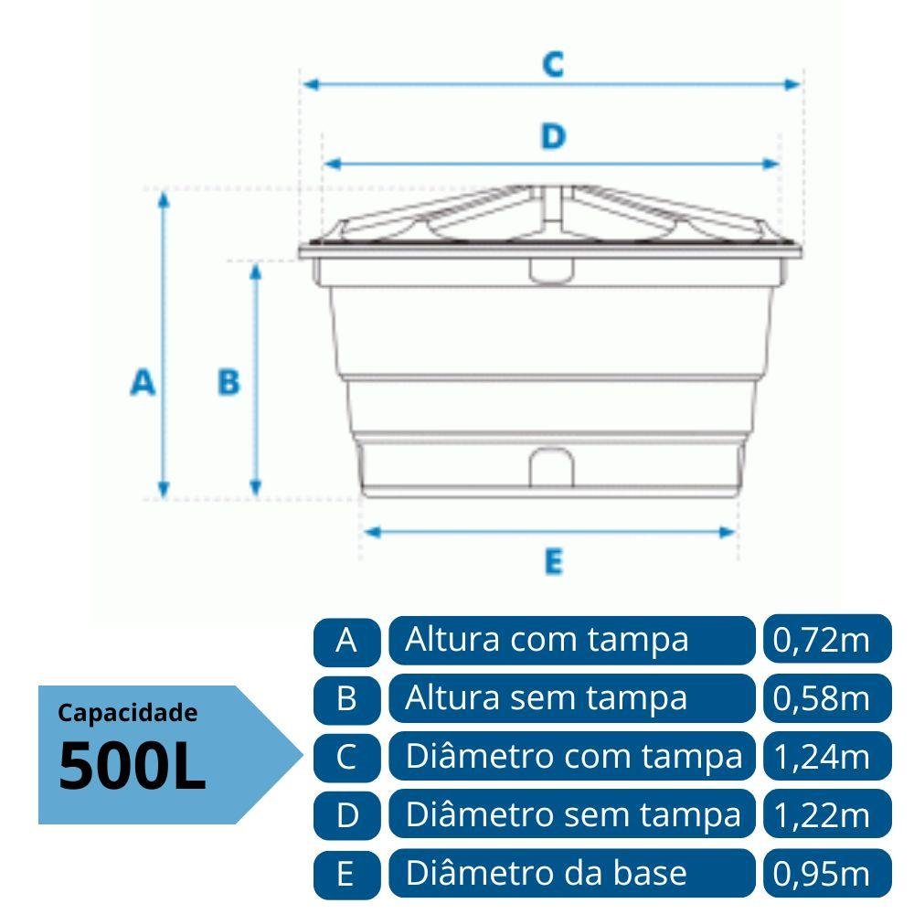 Caixa D'água de Polietileno 500 Litros - Fortlev - 5