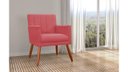 Ver imagem 4 de Kit 2 Poltronas Decorativa Cecília Suede Vermelho Pés Madeira Ms Decor