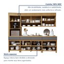 Ver mais imagens de Cozinha Completa Modulada 5 Peças 8 Portas 4 Gavetas Torre Angular 100% MDF Realeza Premium Cinza/Carvalho/Titânio