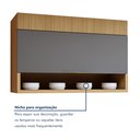 Ver imagem 6 de Cozinha Completa Modulada 5 Peças 8 Portas 4 Gavetas Torre Angular 100% MDF Realeza Premium Cinza/Carvalho/Titânio