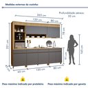 Ver imagem 3 de Cozinha Completa Modulada 5 Peças 8 Portas 4 Gavetas Torre Angular 100% Mdf Realeza Premium