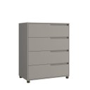 Ver imagem 3 de Cômoda 4 Gavetas 104x80 cm Viena Cinza Claro 100% MDF Casamia
