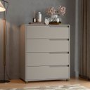 Ver imagem 1 de Cômoda 4 Gavetas 104x80 cm Viena Cinza Claro 100% MDF Casamia