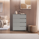 Ver imagem 6 de Cômoda 4 Gavetas 104x80 cm Viena Cinza Claro 100% MDF Casamia
