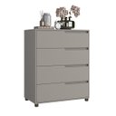 Ver imagem 4 de Cômoda 4 Gavetas 104x80 cm Viena Cinza Claro 100% MDF Casamia