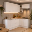 Ver imagem 1 de Cozinha Olivia 6 Peças com Balcão 120cm para Pia e Balcão 80cm para Cooktop Poliman Móveis