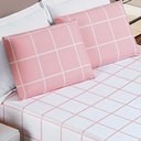 Ver imagem 3 de Jogo de Lençol Cama Queen 3 Peças Micropercal 200 Fios Austin:rosa