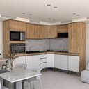 Ver imagem 3 de Cozinha Completa Modulada 14 Portas Gavetas Freijó/off White - Panorama Móveis