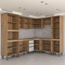 Ver imagem 4 de Cozinha Completa Modulada 14 Portas Gavetas Freijó/off White - Panorama Móveis