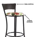 Ver imagem 2 de Jogo com 4 Banquetas Alta Forts Vermelho Floral, Fibra Uv Bancada, Área Goumert, Bar, Piscina Balc
