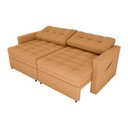 Ver imagem 3 de Sofá Cama Reclinável 2 Lugares 220cm Nayla Boucle Mostarda Matrix