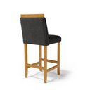 Ver imagem 5 de Kit com 4 Banqueta Eloá Madeira Maciça Assento Estofado para Bancada Courino Preto 503