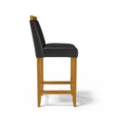 Ver mais imagens de Kit com 4 Banqueta Eloá Madeira Maciça Assento Estofado para Bancada Courino Preto 503