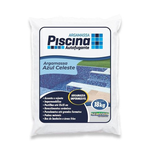 Argamassa Piscina Aut. Impermeável Cor Azul Celeste 18kg