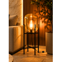 Ver imagem 1 de Luminária de Chão Piso 75cm Globo Vidro Âmbar Coluna Pedestal Moderno Industrial Lv-Amb-2 Gimpo
