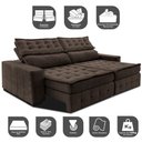 Ver imagem 3 de Sofá Retrátil e Reclinável 2,95m Cama inBox Big Puffer com SoftGel D40 Velupluma Café