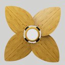 Ver imagem 5 de Ventilador de Teto Com Controle Remoto Natuvent Dahlia Led 4 Pás Madeira Freijó 3000k Branco Quente