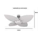 Ver imagem 7 de Ventilador de Teto Com Controle Remoto Natuvent Dahlia Led 4 Pás Madeira Freijó 3000k Branco Quente