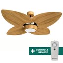 Ver imagem 3 de Ventilador de Teto Com Controle Remoto Natuvent Dahlia Led 4 Pás Madeira Freijó 3000k Branco Quente