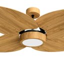 Ver imagem 2 de Ventilador de Teto Com Controle Remoto Natuvent Dahlia Led 4 Pás Madeira Freijó 3000k Branco Quente