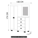 Ver imagem 4 de Guarda Roupa Cômoda com Espelho 120cm Cristal Nature - Vila Rica