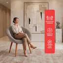Ver imagem 3 de Kit 2 Poltrona Sala Decorativa Sofia Veludo Bege Pés Palito Castanho - Arkell