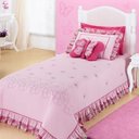 Ver imagem 2 de Kit Cobre Leito Bordado Jardine Solteiro 3 Pecas - Rosa.