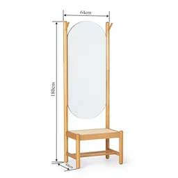 Espelho Multiuso Madeira Maciça Junco Artemobili 180x64cm - 3