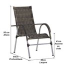 Ver imagem 5 de Kit 4 Cadeiras Vênus Alumínio e Mesa Tampo Tramado para Jardim Trama Original