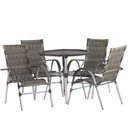 Ver imagem 2 de Kit 4 Cadeiras Vênus Alumínio e Mesa Tampo Tramado para Jardim Trama Original