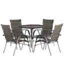 Ver imagem 1 de Kit 4 Cadeiras Vênus Alumínio e Mesa Tampo Tramado para Jardim Trama Original