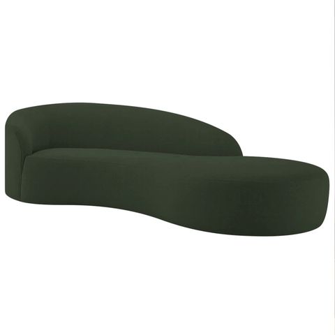 Divã Recamier Orgânico França 160cm Lado Direito Linho Verde - Amarena Moveis