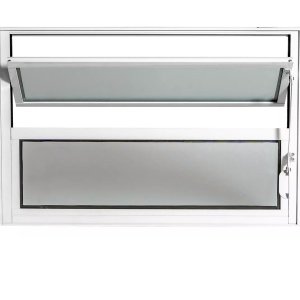 Basculante Banheiro Branco 60x40 Vidro Miniboreal Alumínio