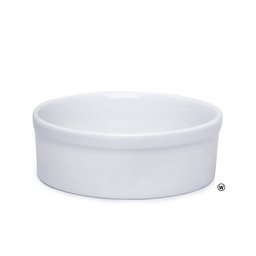 Kit Comedouro e Bebedouro de Porcelana 600ml Branco Liso - 2