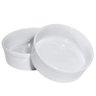 Kit Comedouro e Bebedouro de Porcelana 600ml Branco Liso - 3