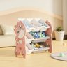 Estante Caixa Organizador de Brinquedos Baú Infantil 3 Prateleiras Porta Treco Multiuso Bebê Rosa - 3